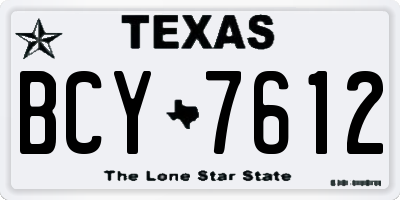 TX license plate BCY7612