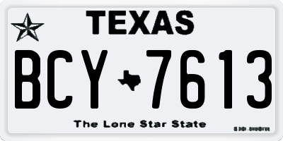 TX license plate BCY7613