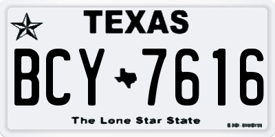 TX license plate BCY7616