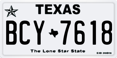 TX license plate BCY7618