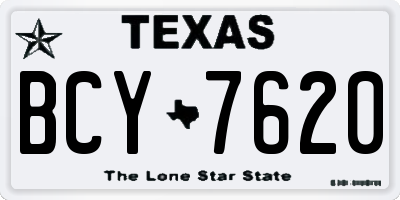 TX license plate BCY7620