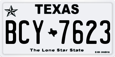 TX license plate BCY7623
