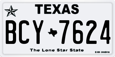 TX license plate BCY7624