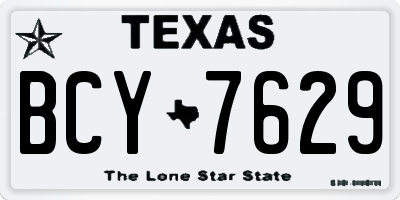 TX license plate BCY7629