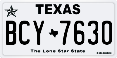TX license plate BCY7630