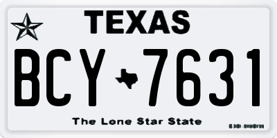 TX license plate BCY7631