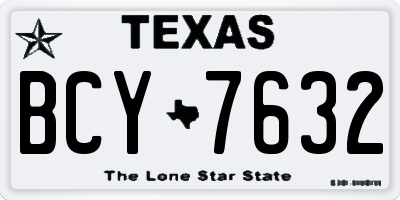 TX license plate BCY7632