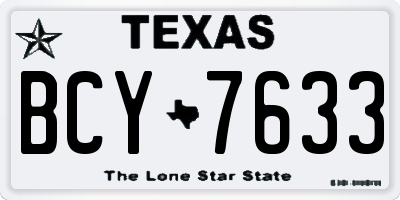 TX license plate BCY7633