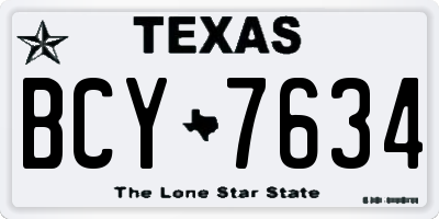 TX license plate BCY7634