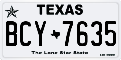 TX license plate BCY7635