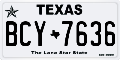 TX license plate BCY7636