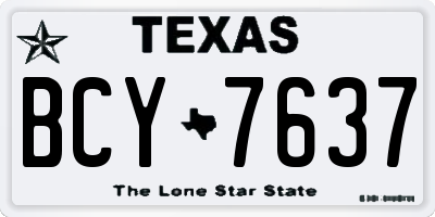 TX license plate BCY7637