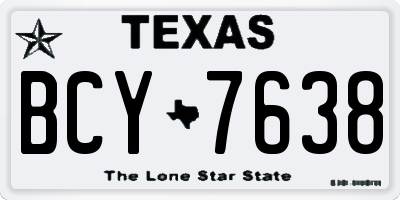TX license plate BCY7638