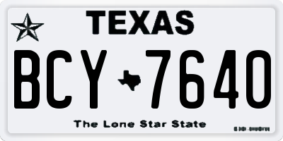 TX license plate BCY7640