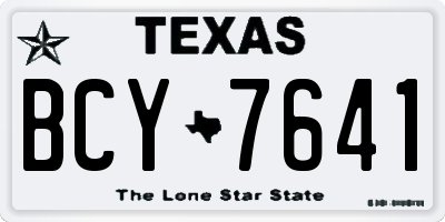 TX license plate BCY7641