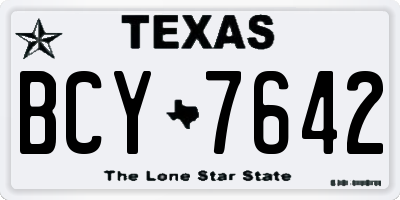 TX license plate BCY7642