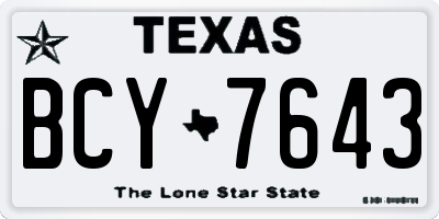 TX license plate BCY7643