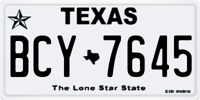 TX license plate BCY7645