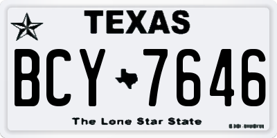 TX license plate BCY7646