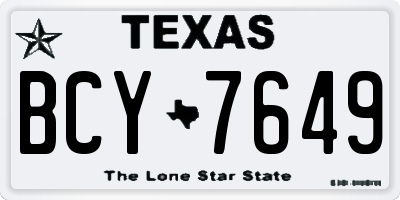 TX license plate BCY7649
