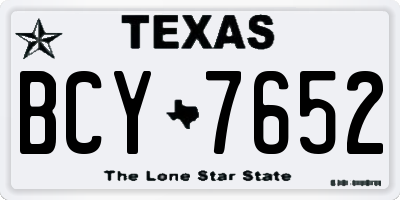 TX license plate BCY7652