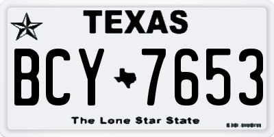 TX license plate BCY7653
