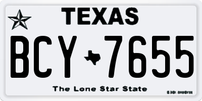 TX license plate BCY7655