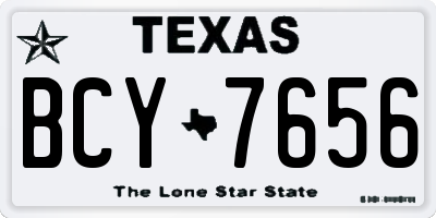 TX license plate BCY7656