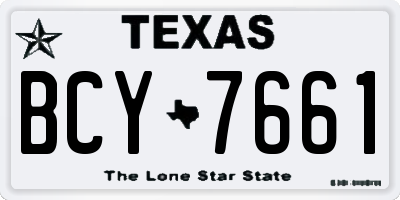 TX license plate BCY7661