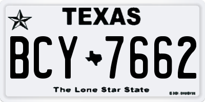 TX license plate BCY7662