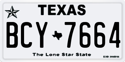 TX license plate BCY7664