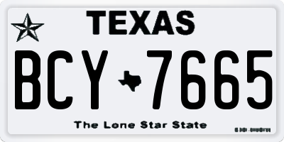 TX license plate BCY7665