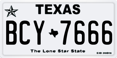 TX license plate BCY7666