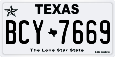 TX license plate BCY7669