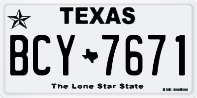 TX license plate BCY7671