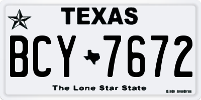 TX license plate BCY7672