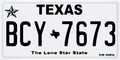 TX license plate BCY7673