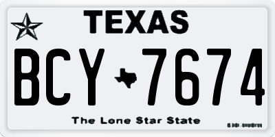TX license plate BCY7674