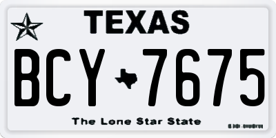 TX license plate BCY7675