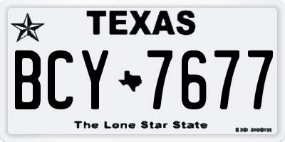 TX license plate BCY7677