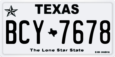 TX license plate BCY7678