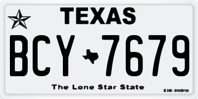 TX license plate BCY7679