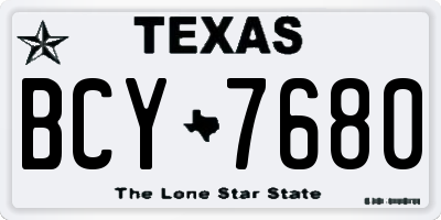 TX license plate BCY7680