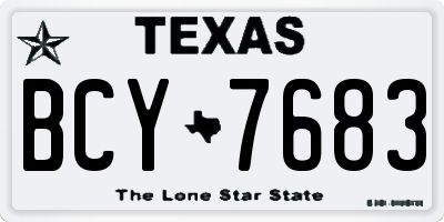 TX license plate BCY7683