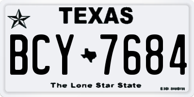 TX license plate BCY7684