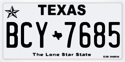 TX license plate BCY7685