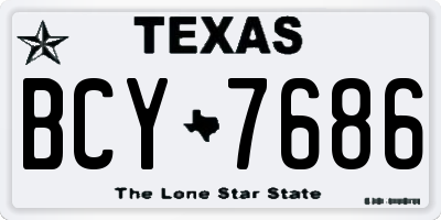 TX license plate BCY7686