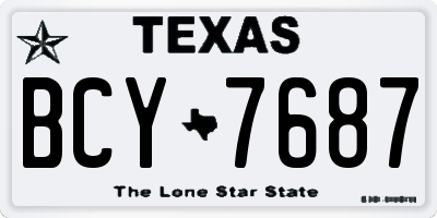 TX license plate BCY7687