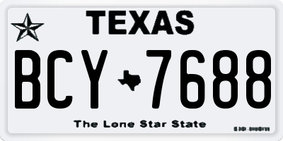 TX license plate BCY7688