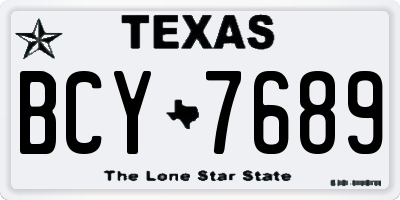 TX license plate BCY7689
